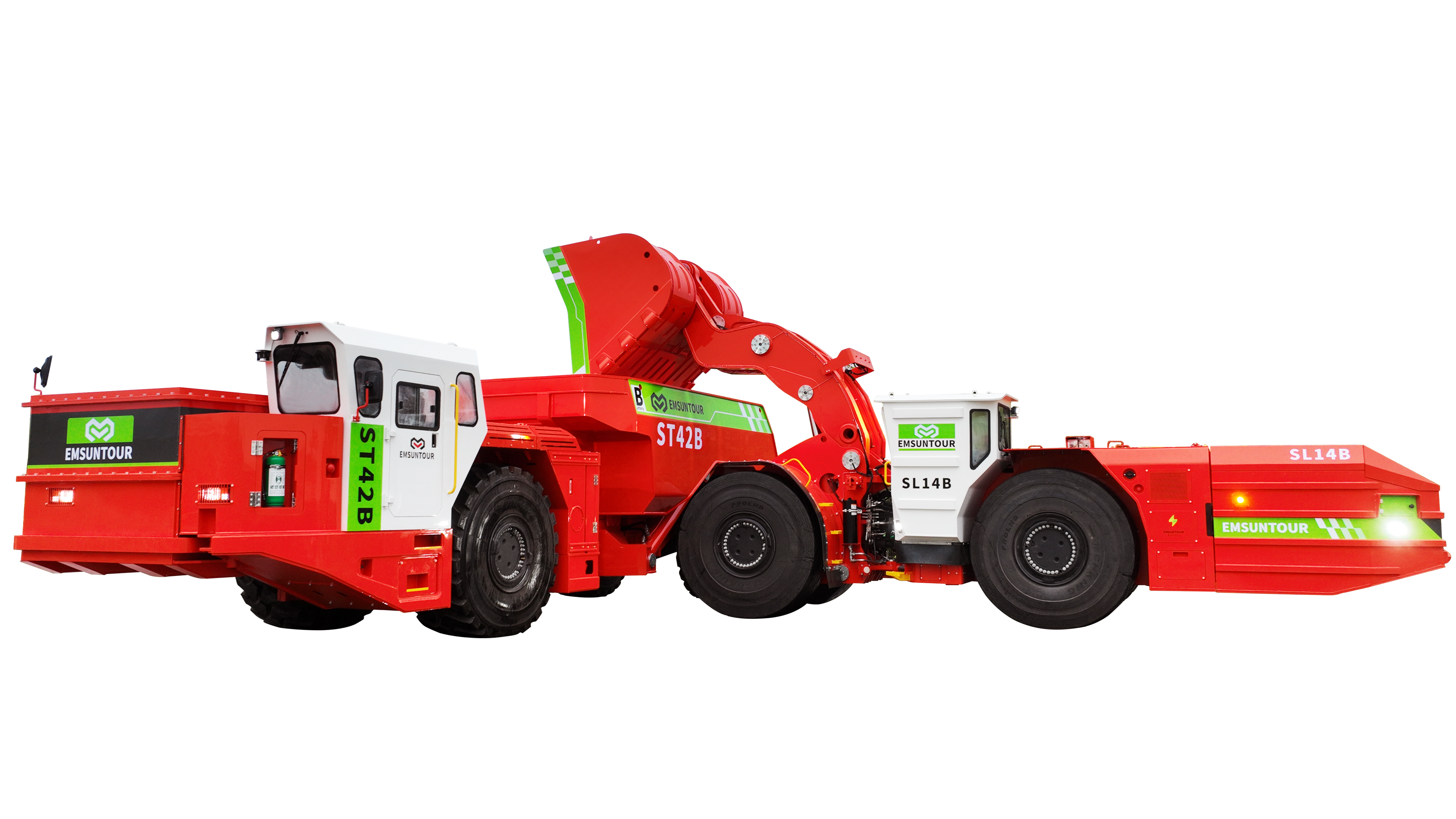 純電驅動鏟運機SL14B和運礦卡ST42B